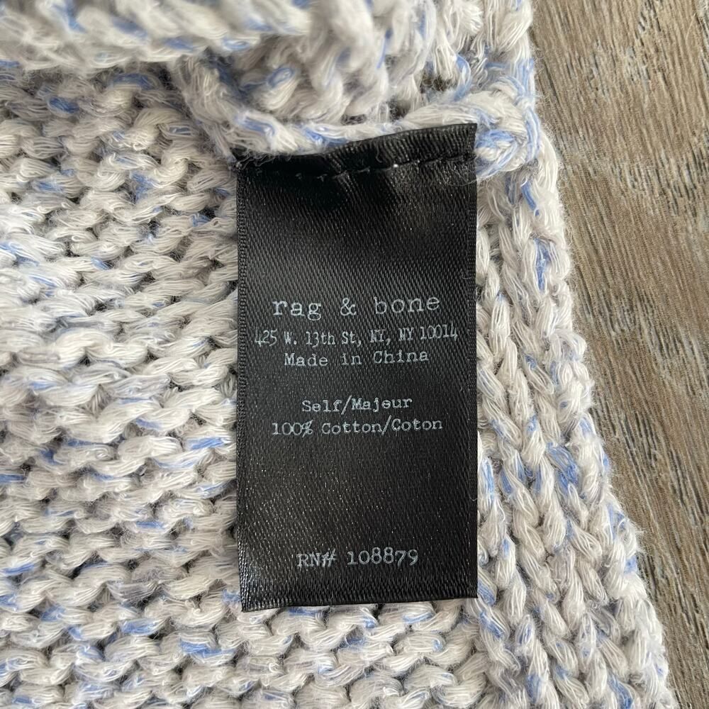 Rag & Bone Candace Cardigan in Ivory Blue Lavender - Size: Medium - Picture 10 of 11